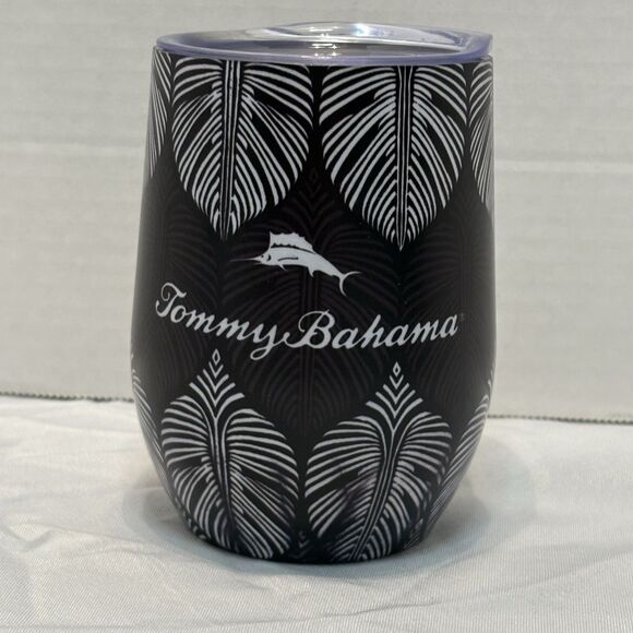 Tommy Bahama Tumbler Sip Lid Stainless Steel Insulated Mug Cup stemless wine - Picture 1 of 5